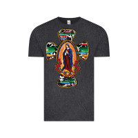 Vintage Black Our Lady Of Guadalupe Cross Vintage Tee - RanaPortraitStore