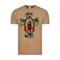 Vintage Coffee Our Lady Of Guadalupe Cross Vintage Tee - RanaPortraitStore