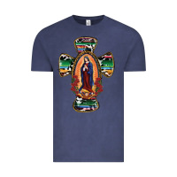 Vintage Denim Our Lady Of Guadalupe Cross Vintage Tee - RanaPortraitStore