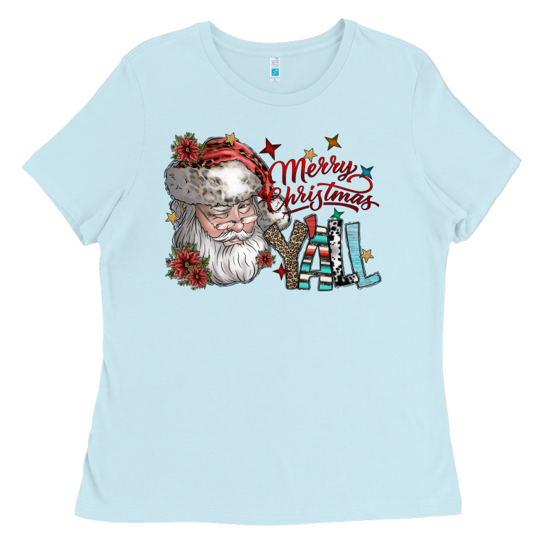 Merry Christmas Yall Ladies Tee by SublimationCraftShop | Teevron