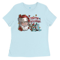 Baby Blue merry christmas yall Ladies Tee - SublimationCraftShop