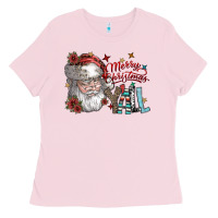 Bubblegum Pink merry christmas yall Ladies Tee - SublimationCraftShop