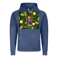 Vintage Denim wizard girl with magic Vintage Hoodie - TumblerDesignByShophia