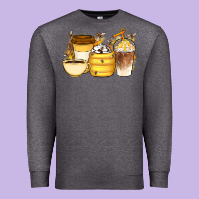 Bee Honey Coffee Cups Premium Sweatshirt Designed By Artiststas