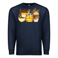 Navy Bee Honey Coffee Cups Premium Sweatshirt - Artiststas