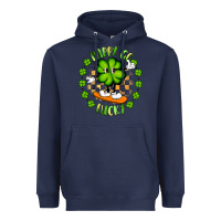 Navy happy go lucky Heavyweight Hoodie - Artiststas