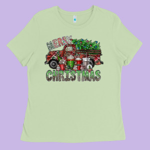 Merry Christmas Ladies Tee Designed By Sublimationcraftshop