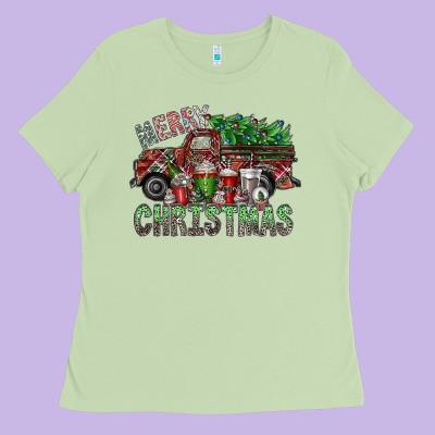 Merry Christmas Ladies Tee Designed By Sublimationcraftshop