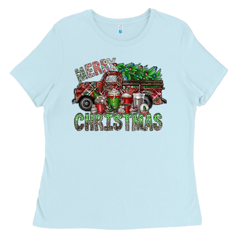 Merry Christmas Ladies Tee by SublimationCraftShop | Teevron