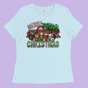 Merry Christmas Ladies Tee Designed By Sublimationcraftshop