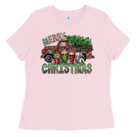 Bubblegum Pink merry christmas Ladies Tee - SublimationCraftShop