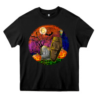 Black halloween round Heavy Core Tee - BundleAndBundleShop