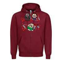 Burgundy halloween Zipper Hoodie - CowhideDigitalArt