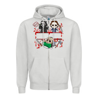 Dove Grey halloween Zipper Hoodie - CowhideDigitalArt