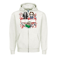 Oatmeal Heather halloween Zipper Hoodie - CowhideDigitalArt