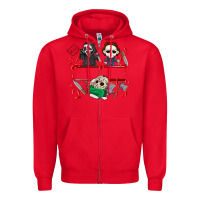 Red halloween Zipper Hoodie - CowhideDigitalArt