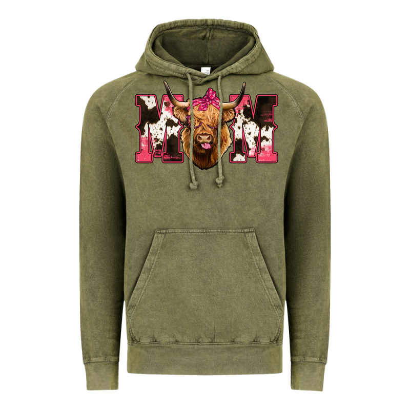 Western Highland Cow Mom Vintage Hoodie by HowdyJamesFarm | Teevron