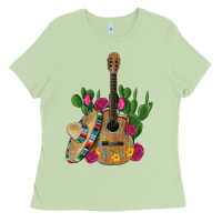 Matcha ,mexican sombrero guitar rose cactus Ladies Tee - Artiststas
