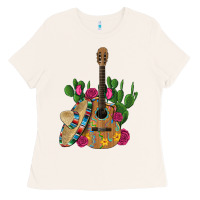 Bone ,mexican sombrero guitar rose cactus Ladies Tee - Artiststas