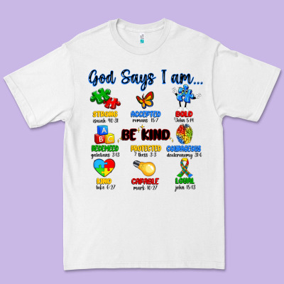 God Says I Am Autism Premium Tee Designed By Artiststas