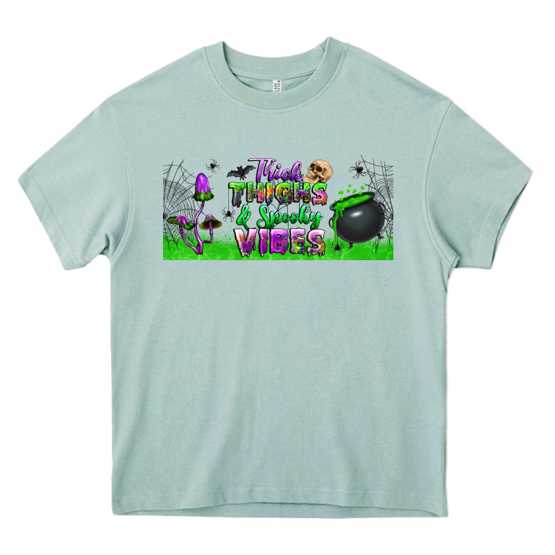 Thick Thighs And Spooky Vibes Libbey Glass Heavy Core Tee by BundleAndBundleShop | Teevron