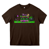 Chocolate Brown thick thighs and spooky vibes libbey glass Heavy Core Tee - BundleAndBundleShop