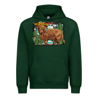Forest Green western cactus highland cow Urban Hoodie - BarkalooDesign