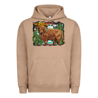Pigment Burro western cactus highland cow Urban Hoodie - BarkalooDesign
