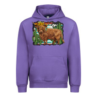 Tulip western cactus highland cow Urban Hoodie - BarkalooDesign