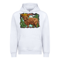 White western cactus highland cow Urban Hoodie - BarkalooDesign