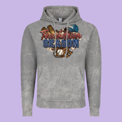 Touchdown Season Baseball Vintage Hoodie Designed By Howdyjamesfarm