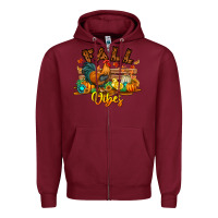 Burgundy Fall Vibes Zipper Hoodie - CowhideDigitalArt