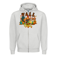 Dove Grey Fall Vibes Zipper Hoodie - CowhideDigitalArt