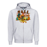 Heather Grey Fall Vibes Zipper Hoodie - CowhideDigitalArt