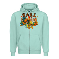 Seafoam Fall Vibes Zipper Hoodie - CowhideDigitalArt