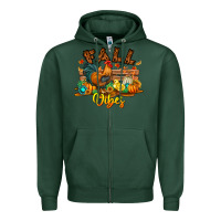 Sports Green Fall Vibes Zipper Hoodie - CowhideDigitalArt