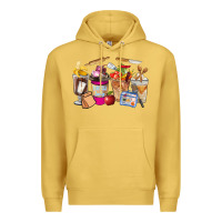 Antique Gold Lunch Lady Coffee Cups Premium Hoodie - FaDigitalArtStudio
