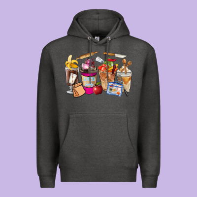 Lunch Lady Coffee Cups Premium Hoodie Designed By Fadigitalartstudio