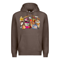 Coffee Lunch Lady Coffee Cups Premium Hoodie - FaDigitalArtStudio