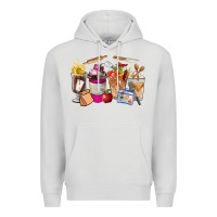 Dove Grey Lunch Lady Coffee Cups Premium Hoodie - FaDigitalArtStudio