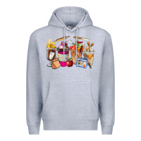 Heather Grey Lunch Lady Coffee Cups Premium Hoodie - FaDigitalArtStudio