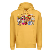 Mustard Lunch Lady Coffee Cups Premium Hoodie - FaDigitalArtStudio