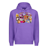 Purple Lunch Lady Coffee Cups Premium Hoodie - FaDigitalArtStudio