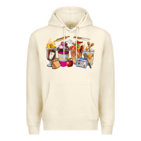 Sandshell Lunch Lady Coffee Cups Premium Hoodie - FaDigitalArtStudio