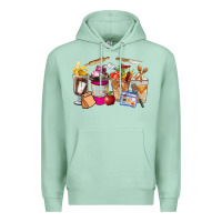 Seafoam Lunch Lady Coffee Cups Premium Hoodie - FaDigitalArtStudio
