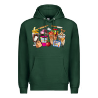 Sports Green Lunch Lady Coffee Cups Premium Hoodie - FaDigitalArtStudio