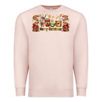 Pale Pink Christmas coffee cups Premium Sweatshirt - Artiststas