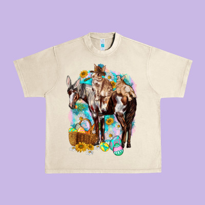 Happy Easter Day Rodeo Urban Heavy Tee Designed By Howdyjamesfarm