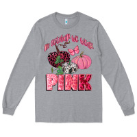 Heather Grey in october we wear pink Long Sleeve Tee - CowGirlArtShop