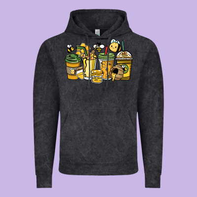 Honey Bee Coffee Cups Vintage Hoodie Designed By Howdyjamesfarm